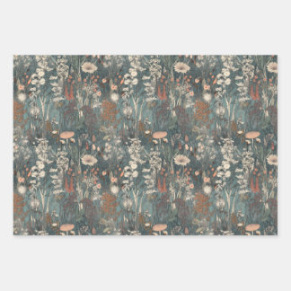 Hoja De Papel De Regalo Vintage, floral, de colores suaves,campo de flores