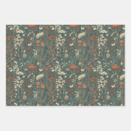 Hoja De Papel De Regalo Vintage, floral, de colores suaves,campo de flores