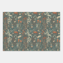 Hoja De Papel De Regalo Vintage, floral, otoño, campo de las flores silves