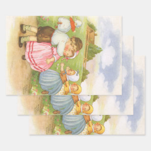 Hoja De Papel De Regalo Vintage Georgie Porgie Mother Goose Nursery Rhymes