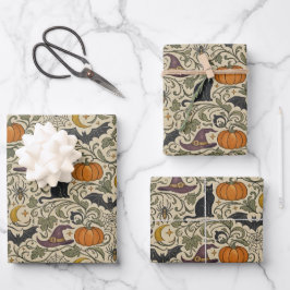 Hoja De Papel De Regalo Vintage Halloween Scrollwork