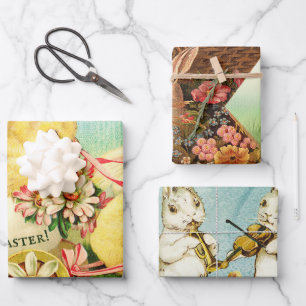 Hoja De Papel De Regalo Vintage Happy Easter Wraping Paper