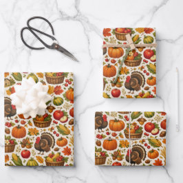 Hoja De Papel De Regalo Vintage Harvest Farmhouse Thanksgiving