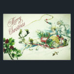 Hoja De Papel De Regalo Vintage Merry Christmas Santa Sleigh Reindeer<br><div class="desc">Navidades envolviendo papel</div>