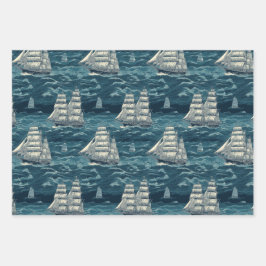 Hoja De Papel De Regalo Vintage Nautical