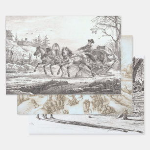 Hoja De Papel De Regalo Vintage Navidad Wrapping Paper COACH, SKATERS...