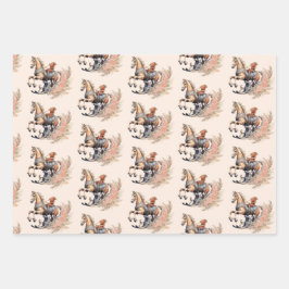 Hoja De Papel De Regalo Vintage Old West Rocky Horse Baby Shower