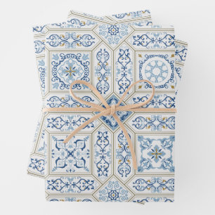 Hoja De Papel De Regalo Vintage Portugal Azulejo tradicional