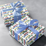 Hoja De Papel De Regalo Vintage Race Car Birday<br><div class="desc">Papel de envoltura de cumpleaños con tema de coche de Carreras con 4 autos antiguos de la carrera acuática.</div>