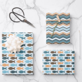 Hoja De Papel De Regalo Vintage Retro Fish