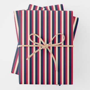 Hoja De Papel De Regalo Vintage rojo antiguo blanco y azul