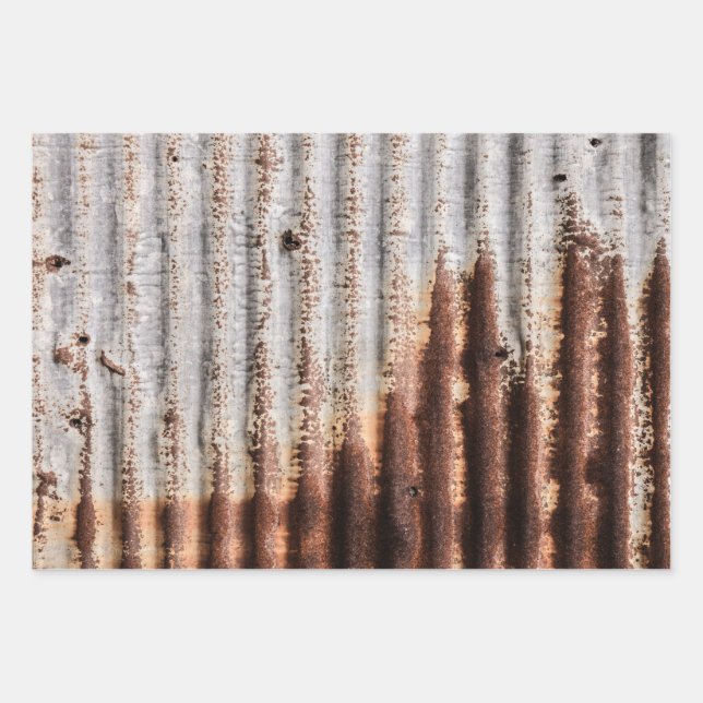 Hoja De Papel De Regalo Vintage Rusty Metal (Anverso)