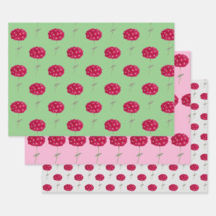Hoja De Papel De Regalo Vintage Style Magenta Hydrangea Wrap Craft