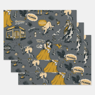 Hoja De Papel De Regalo Vintage Western Wild West Yellowstone Cowboy Gift