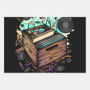 Hoja De Papel De Regalo Vinyl Crate Music