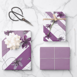 Hoja De Papel De Regalo Violetas salvajes acuarela pintada a mano