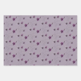 Hoja De Papel De Regalo Violetas salvajes acuarela pintada a mano