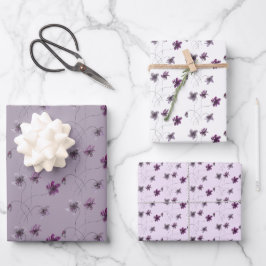 Hoja De Papel De Regalo Violetas salvajes acuarela pintada a mano