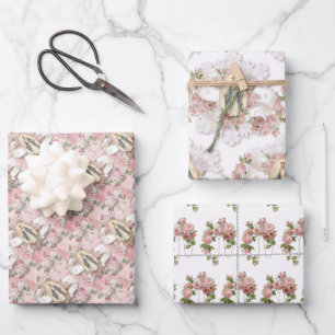 Hoja De Papel De Regalo Virgen Católica María Rosa Religiosa Envoltura de