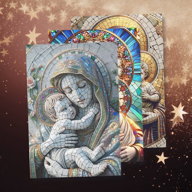 Hoja De Papel De Regalo Virgen María y el Niño Jesús | Navidades de mosaic (Subido por el creador)