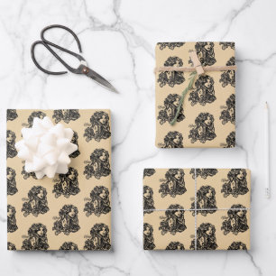 Hoja De Papel De Regalo Virgo Zodiaco con Aspecto Antiguo