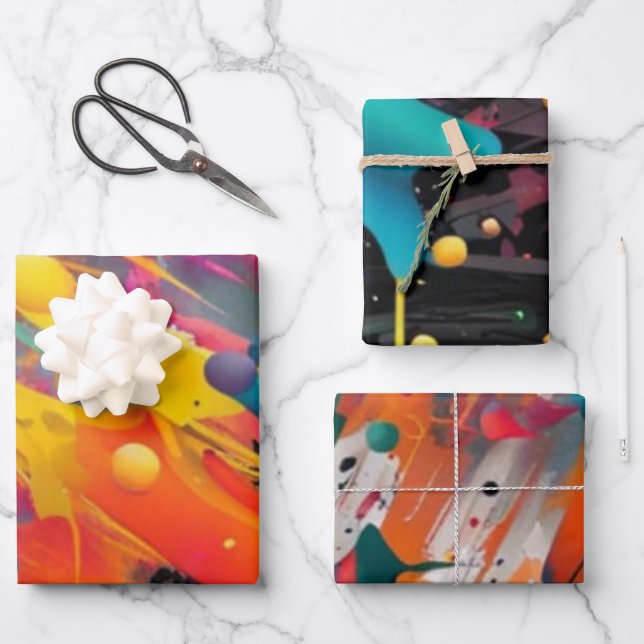 Hoja De Papel De Regalo Vivid Chaos Splash Graffiti (Anverso)