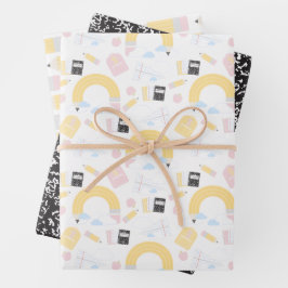 Hoja De Papel De Regalo Volver al Fiesta escolar