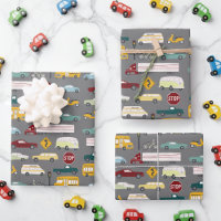 ¡Vroom! Patrón de tráfico Coches Camiones Autobús