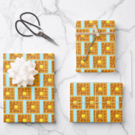 Hoja De Papel De Regalo Waffle Cuerdo Con Mantequilla Y Jarabe