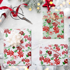 Hoja De Papel De Regalo Waiian Hibiscus Mele Kalikimaka Gift Wrap