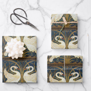 Hoja De Papel De Regalo Walter Crane Cisne Vintage y Iris Arte Nouveau