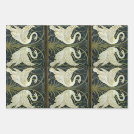 Hoja De Papel De Regalo Walter Crane Swan & Rush e Iris victorianos