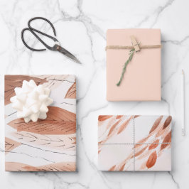 Hoja De Papel De Regalo Watercolor deja a Terracotta Brown Beige Rubor