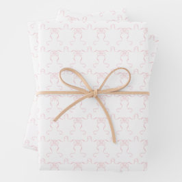 Hoja De Papel De Regalo Watercolor Pale Pink Bows