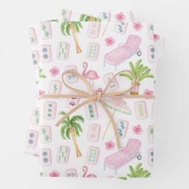 Hoja De Papel De Regalo Watercolor Palm Beach Mahjong