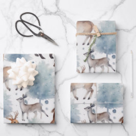 Hoja De Papel De Regalo Watercolor Woodland Whimsy: Una Medley de Ani suav