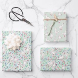 Hoja De Papel De Regalo Watercolour Geese and Wildflowers