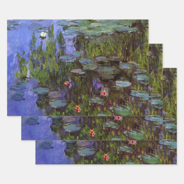 Hoja De Papel De Regalo Waterlilies por Claude Monet (Set)