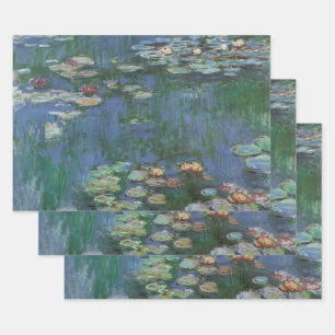 Hoja De Papel De Regalo Waterlilies por Claude Monet, Flores de época