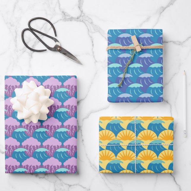 Hoja De Papel De Regalo Waves and Weather (Anverso)
