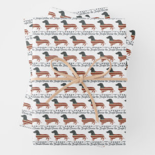 Hoja De Papel De Regalo Weenie El Pueblo Dachshund 4 De Julio