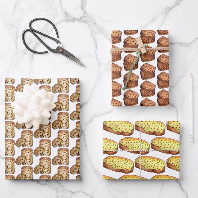 Hoja De Papel De Regalo Welsh Foods Welshcakes Bara Brith Rarebit Wales Re (Anverso)