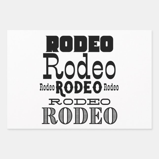 Hoja De Papel De Regalo Western Rodeo Typography (Anverso)
