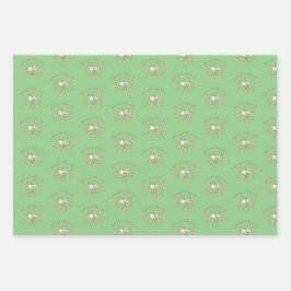 Hoja De Papel De Regalo Whimsical Bee Wreath Trio