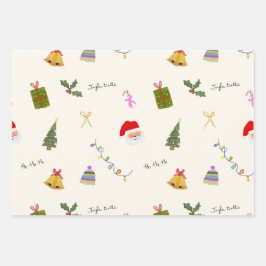 Hoja De Papel De Regalo Whimsical Christmas Seamless Pattern