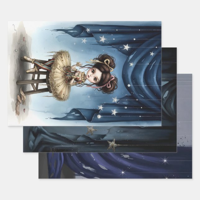 Hoja De Papel De Regalo Whimsical Dark Circus Doll (Set)