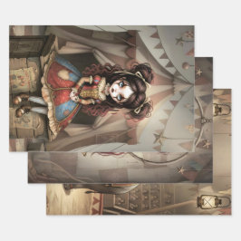 Hoja De Papel De Regalo Whimsical Dark Circus Doll