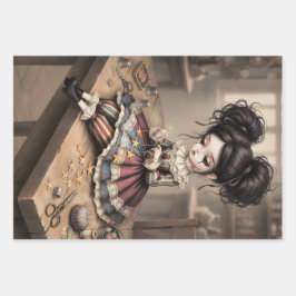 Hoja De Papel De Regalo Whimsical Dark Circus Doll