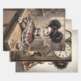 Hoja De Papel De Regalo Whimsical Dark Circus Doll