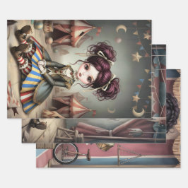 Hoja De Papel De Regalo Whimsical Dark Circus Doll